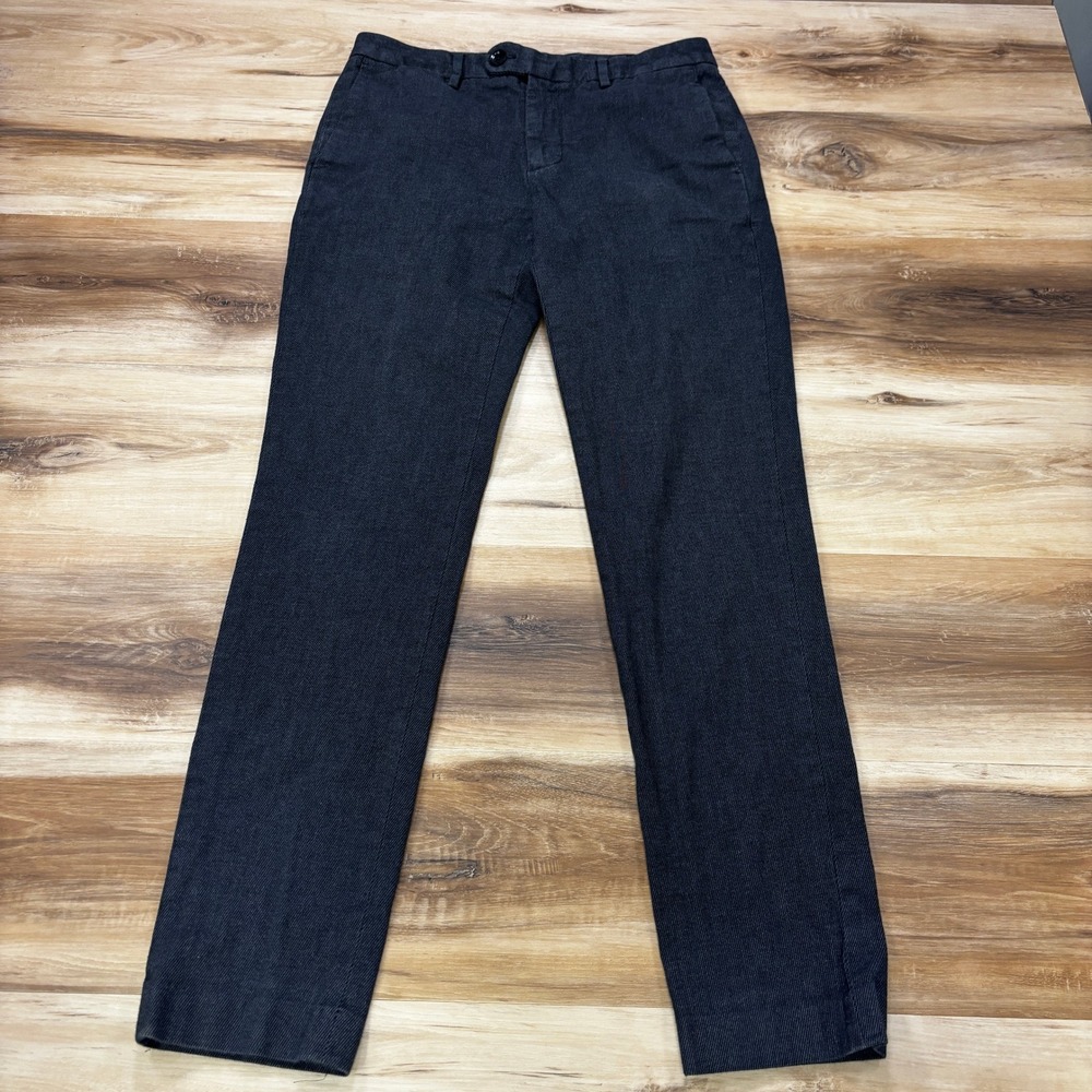 Bonobos Chinos 30/32 Tailored Fit Herringbone Cotton Stretch Pants Charcoal Grey